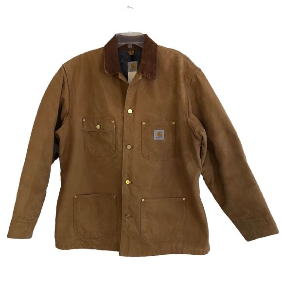 VTG USA Carhartt Blanket Lined Chore Barn Coat Mens XL Duck Brown Union Made - Picture 1 of 16